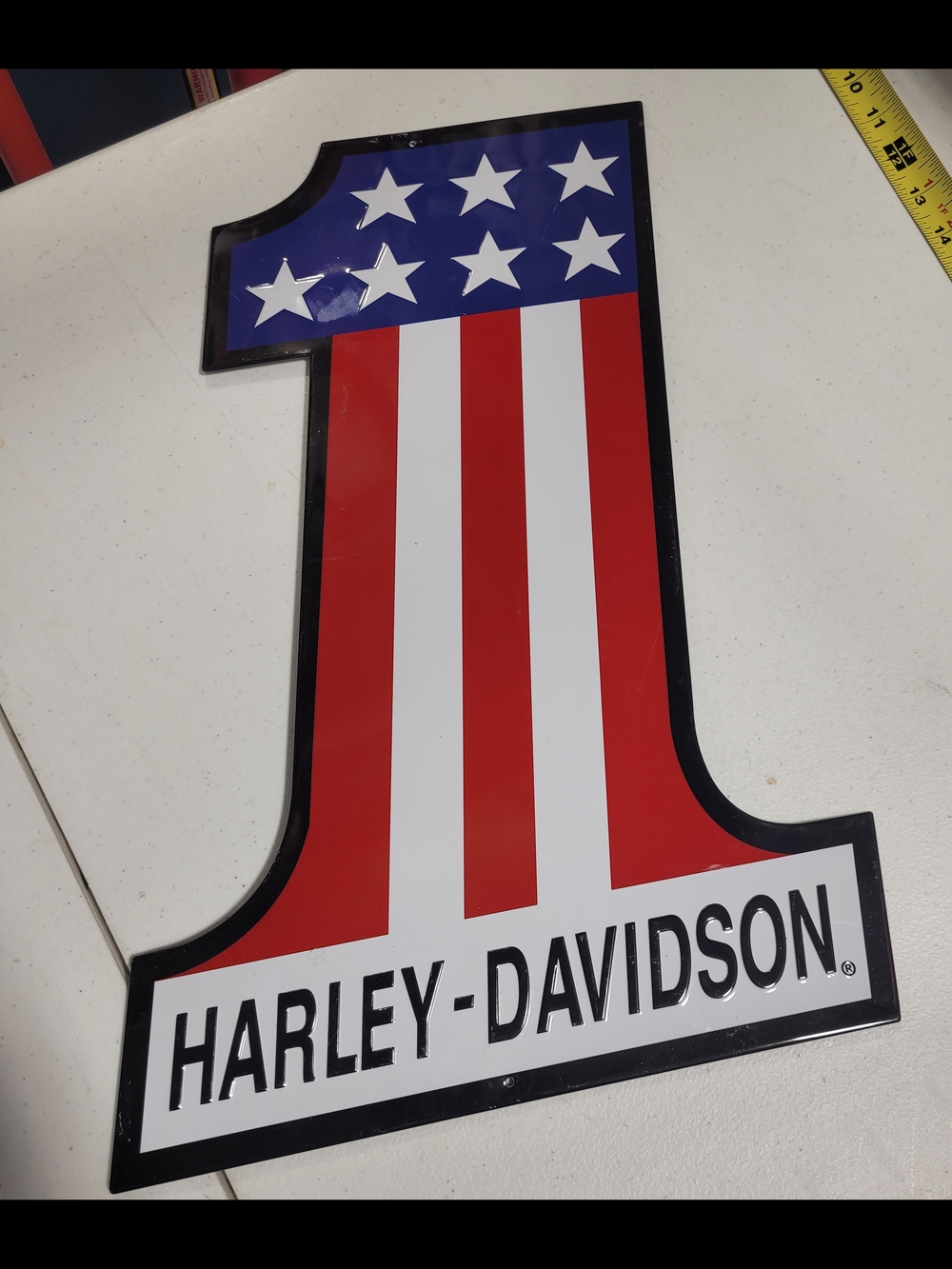 Harley-Davidson Red, White & Blue Number 1 Wall Sign